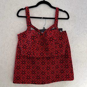 Geometric Floral Two Piece Set - Crop Top and Mini Skirt